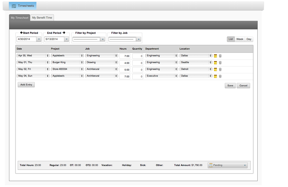 timesheets