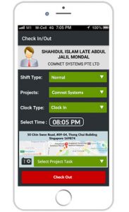 Employee Mobile app screen Singapore
