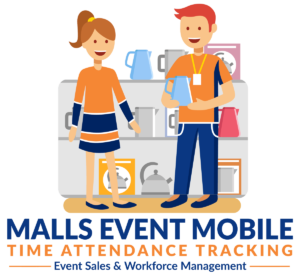 Malls Event Sales & Mobile GPS Time Attendance Tracking